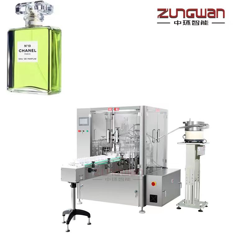 香水灌裝機(jī)天津廠家，香蜜伺服旋蓋機(jī)，香霧灌裝旋蓋生產(chǎn)線